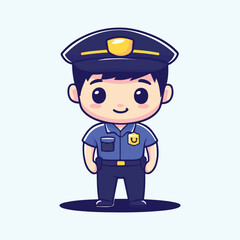 A cartoon of a police officer vector illustration 