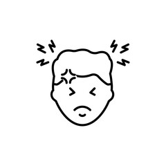 Headache icon icon Flat vector set outline