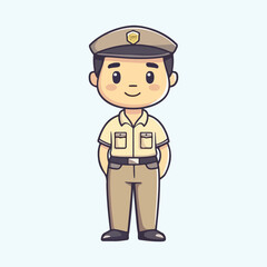 A cartoon of a police officer vector illustration 