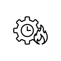 heat time icon Flat vector set outline