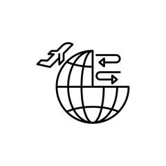 IMPORT AND EXPORT ICON Flat vector set outline