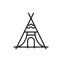 Indian tepee icon Flat vector set outline © Krupal