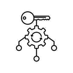Key Factor icon Flat vector set outline