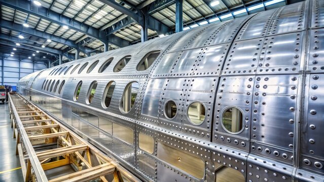 Aluminium Flugzeug Bleche genietet mit Luftblase, engineering components, aircraft production