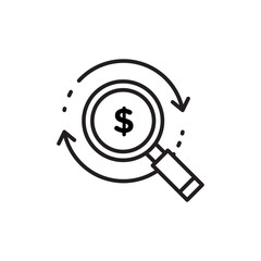 money tracking icon Flat vector set outline