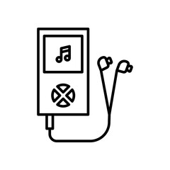 Music Player Icon Flat vector set outline