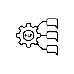 Nlp icon Flat vector set outline