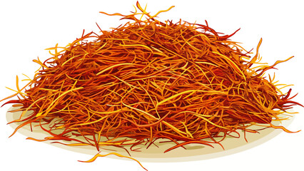 Fototapeta premium Pile of saffron threads an isolated on white background