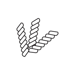 Pasta icon Flat vector set outline