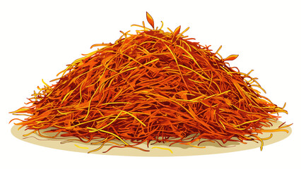 Fototapeta premium Pile of saffron threads an isolated on white background