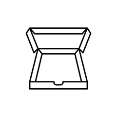 Pizza box icon Flat vector set outline