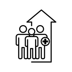 Population Growth icon Flat vector set outline