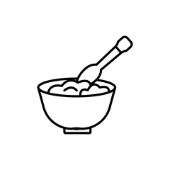 porridge icon Flat vector set outline