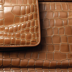 Obraz premium background of a brown wallet made of crocodile leather