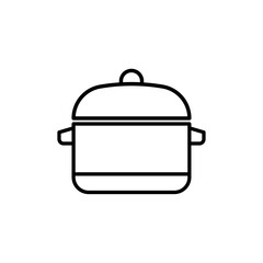 Pot icon Flat vector set outline