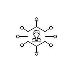 Project manager icon Flat vector set outline