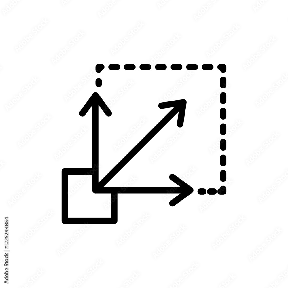 Poster scalability icon flat vector set outline