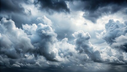 Obraz premium A grey and white cloudy sky with few visible clouds , Foggy, Weather, Foggy, Weather, White, Nature