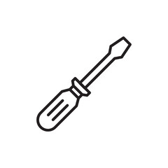 Screwdriver icon Flat vector set outline