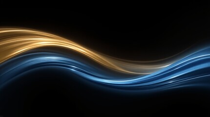 Elegant Gold and Blue Wave Streaks