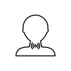 sore throat icon Flat vector set outline