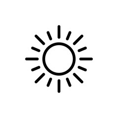 sun icon Flat vector set outline