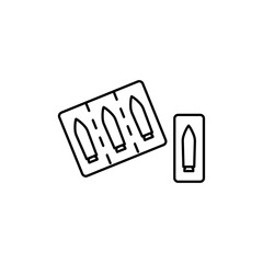 Obraz premium Suppository package line icon Flat vector set outline