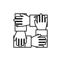 Teamwork icon Flat vector set outline