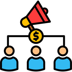 Affiliate Marketing lineal color icon