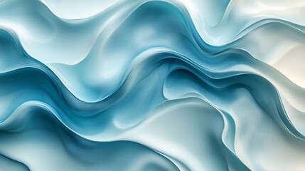 Obraz premium Abstract Blue Wave: A Serene Digital Art Piece