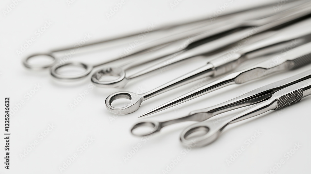 Poster surgical instruments including forceps and clamps arranged neatly