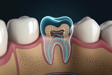 Detailed Anatomy Of A Human Tooth Showing Internal Structure