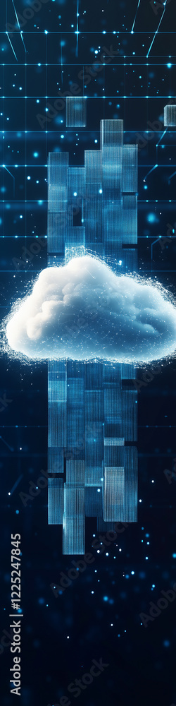 Poster cloud computing digital information and cyberspace background