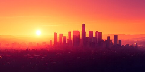 Fototapeta premium sunset in the city