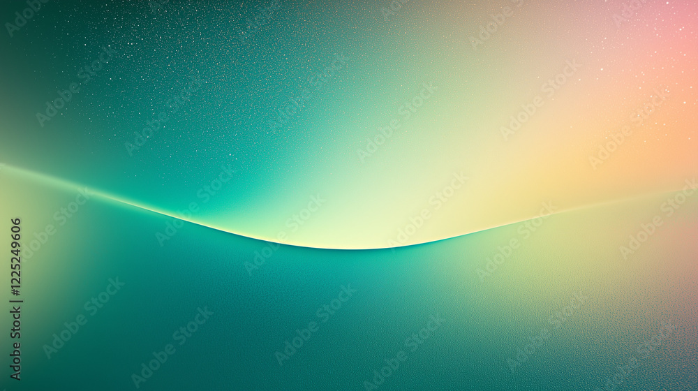 Poster Elegant abstract digital artwork featuring a smooth gradient color transition from dark green to light blue with a slightly grainy texture. The gradient flows diagonally from the top left to the botto