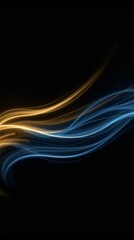 Naklejka premium Elegant Gold and Blue Wave Streaks