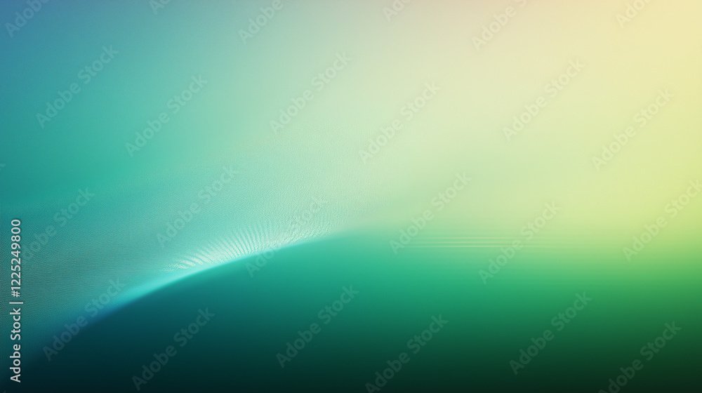 Poster Elegant abstract digital artwork featuring a smooth gradient color transition from dark green to light blue with a slightly grainy texture. The gradient flows diagonally from the top left to the botto