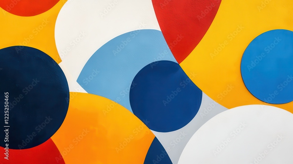 Poster vibrant dynamic composition of overlapping circles in various colors for abstract art enthusiasts
