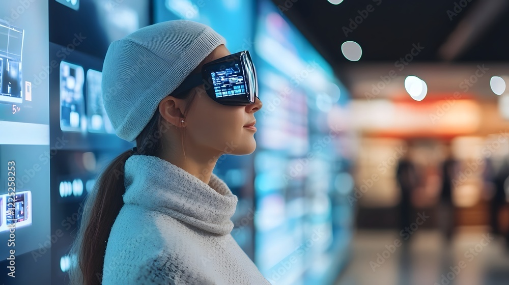 Aufkleber futuristic retail display customizing with real-time customer eye tracking and personalized