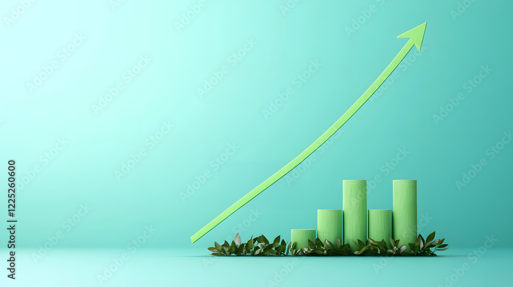 Poster projected dividend growth visualized through a flowing line graph