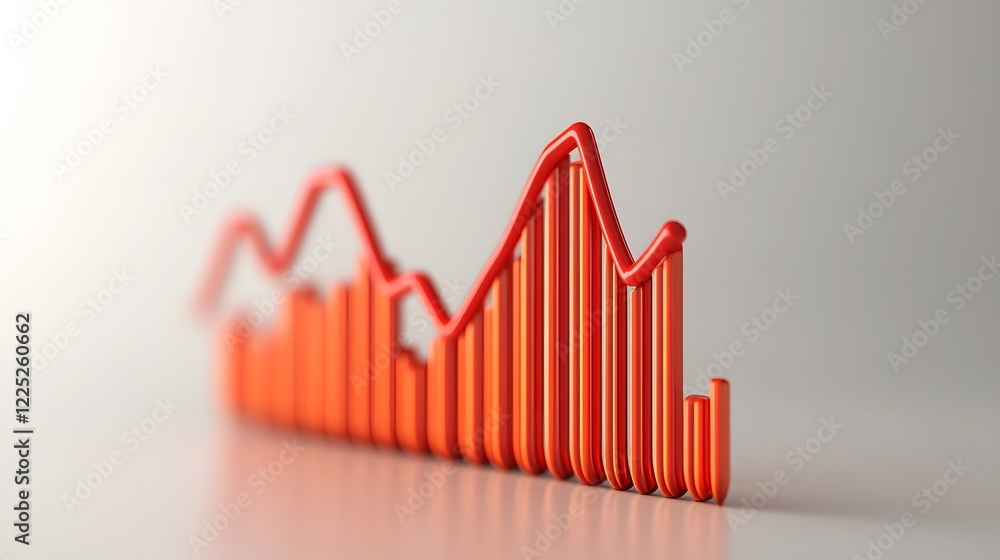 Aufkleber dynamic 3d line graph visualizing projected financial growth trends