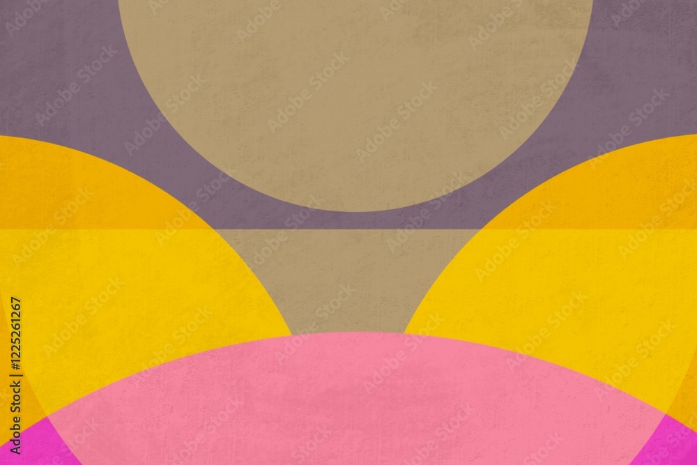 Poster abstract geometric artwork featuring vibrant colors and shapes creating a harmonious composition