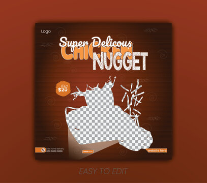 Corporate food social media post design template