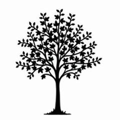 black tree silhouette, vector tree art, tree illustration, tree clipart, nature silhouette, tree design, tree vector graphic, minimal tree art, black tree vector, tree cutout, nature vector, woodland 