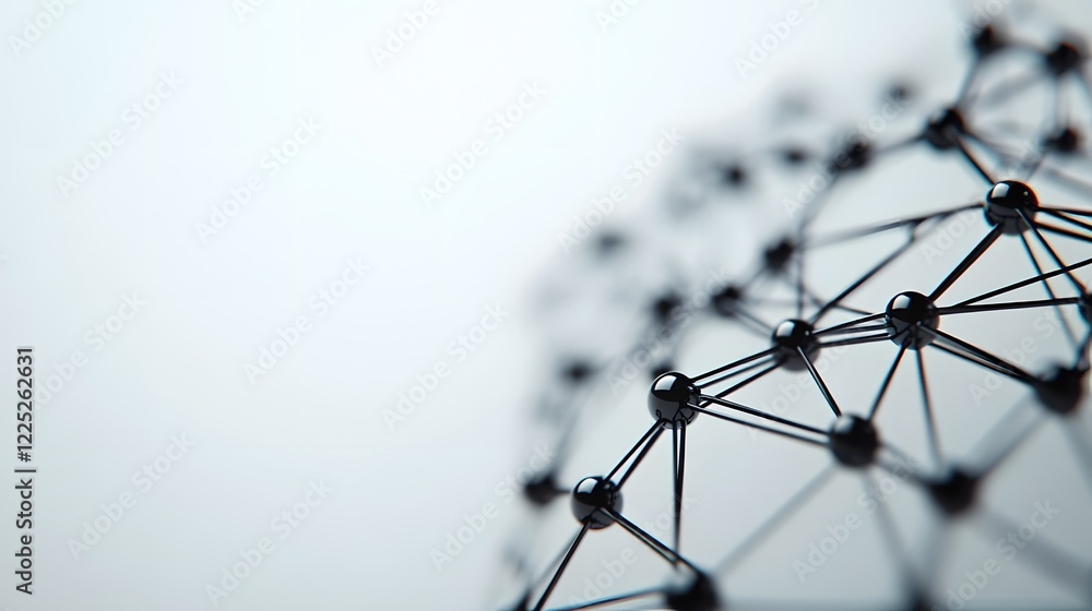 Aufkleber futuristic digital network with abstract geometric nodes and lines