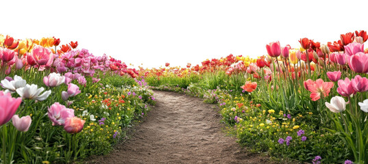 PNG Spring flower field outdoors.