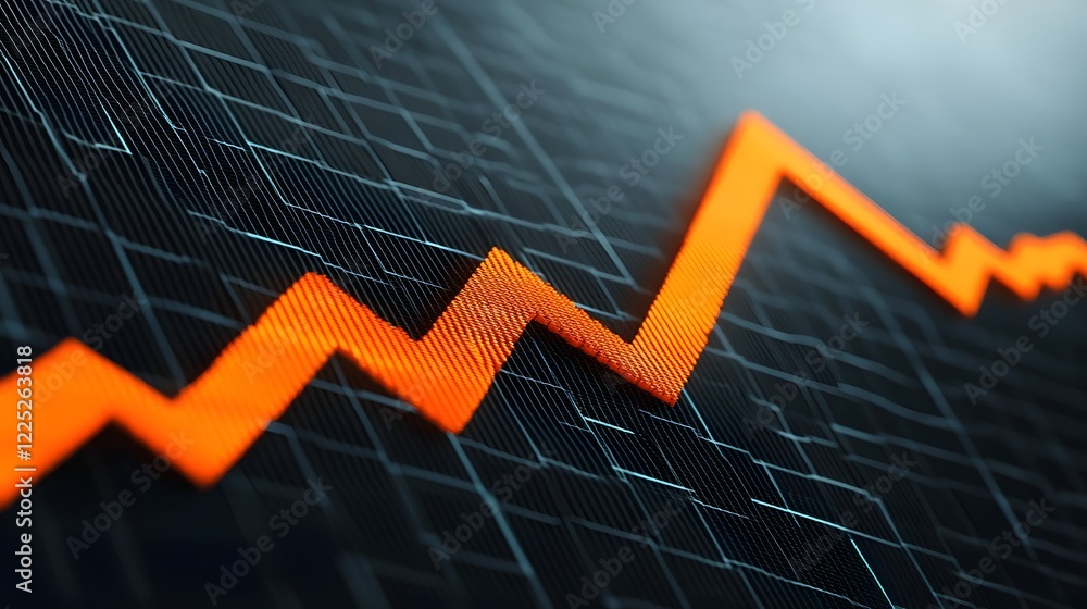 Poster glowing 3d chart with dividend payout projections on financial analytics display