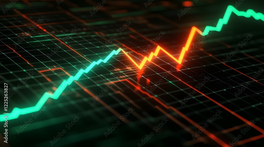 Aufkleber glowing 3d chart with dividend payout projections visualizing financial data and growth trends