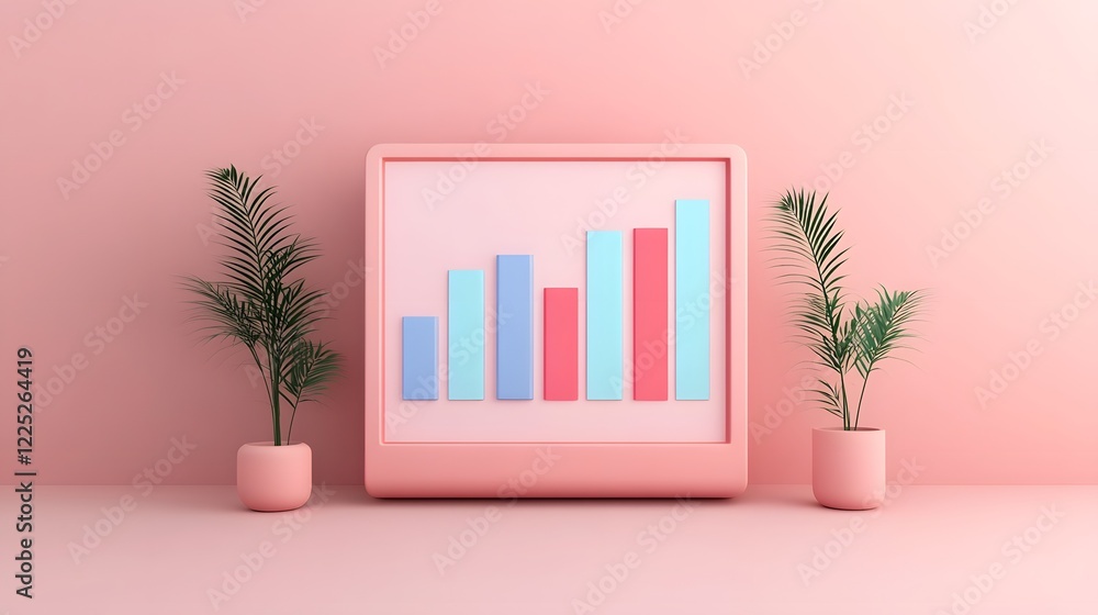 Poster digital financial dashboard with dividend valuation calculations in modern 3d design