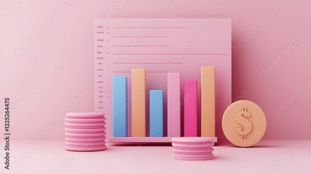Aufkleber digital financial dashboard displaying dividend valuation calculations in modern 3d design